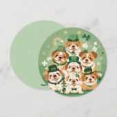 セントパトリックデーの英語のブルドッグ シーズンカード (正面/裏面)