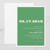 セントパトリックデーの誕生日パーティー 50歳 レトログリーン 招待状 (正面/裏面)