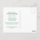 セントパトリックデーの輝き パーティーの招待状 ポストカード (裏面)