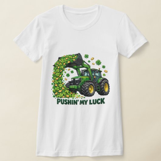セントパトリックデーの面白いトラクター Tシャツ (レイダウン)