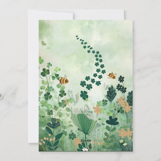 セントパトリックデーの音楽付きホリデーカード シーズンカード (裏面)