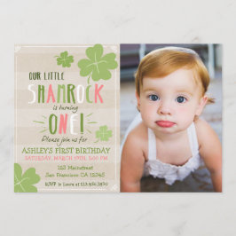 セントパトリックデーの4葉のクローバー誕生日招待状 招待状