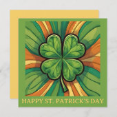 セントパトリックデーのAI生成四葉のクローバー シーズンカード (正面/裏面)