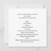 セントパトリックデーゴルフトーナメント招待状 招待状 (裏面)