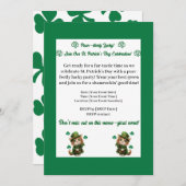 セントパトリックデーパーティーの招待状 - 猫好きのための シーズンカード (正面/裏面)