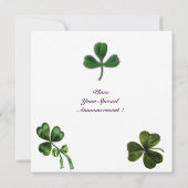 セントパトリックデーパーティー シャムロック 白 緑 招待状 (裏面)