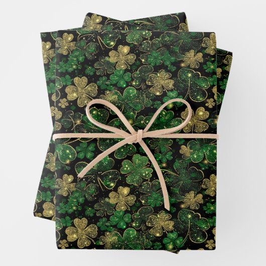 セントパトリックデー包装紙 フラットシート 3枚セット ラッピングペーパーシート (インサイチュ)