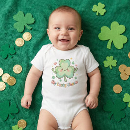 セントパトリックデー かわいい "My Lucky Charm" クローバー ベビーボディスーツ