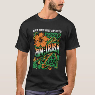 セントパトリックデー アイルランドとジャマイカ ハーフハーフ Tシャツ