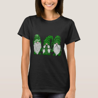 セントパトリックデー アイルランドのグリーンスウェターグノームデザイン Tシャツ