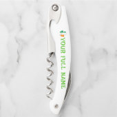 セントパトリックデー アイルランド 国旗 シャムロック オーダーメイド ネーム ソムリエナイフ (正面)