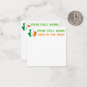 セントパトリックデー アイルランド 国旗 シャムロック オーダーメイド ネーム ノートカード (正面/裏面インサイチュ)