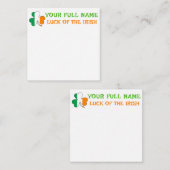 セントパトリックデー アイルランド 国旗 シャムロック オーダーメイド ネーム ノートカード (正面/裏面)