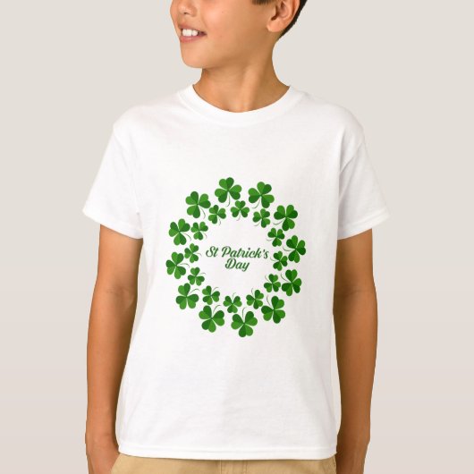 セントパトリックデー グリーン クローバー Tシャツ (正面)