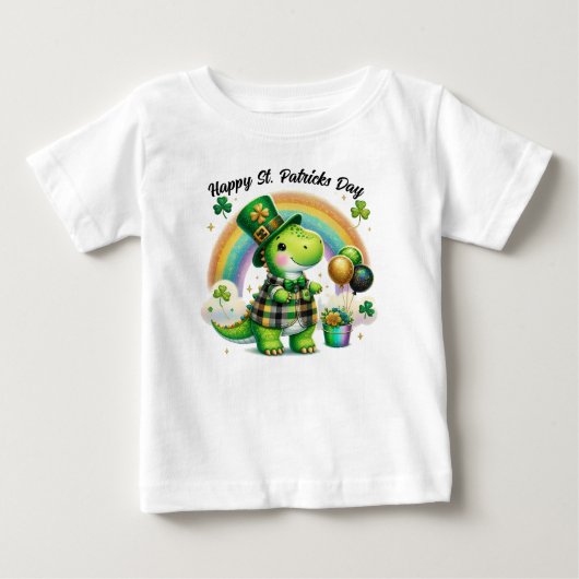 セントパトリックデー ダイナソー ベビーTシャツ (正面)