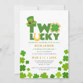 セントパトリックデー　ラッキーなシャムロックの2歳の誕生日 招待状 (正面)