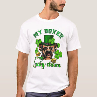 セントパトリックデー 私のボクサー犬は私の幸運 Tシャツ
