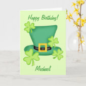 セントパトリックハッピーバースデー名パーソナライズされた カード (黄色い花)