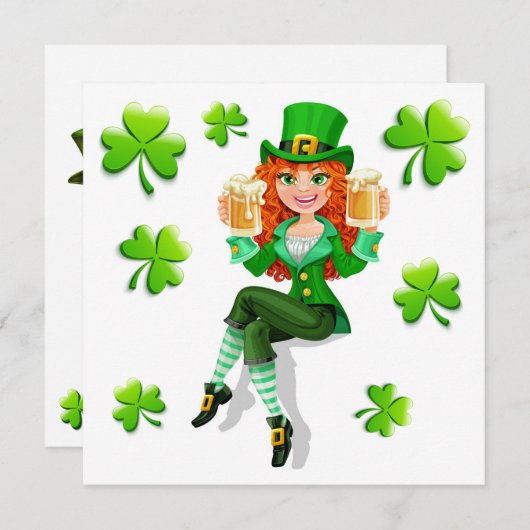 セントパトリックパーティの招待状 招待状 (正面/裏面)