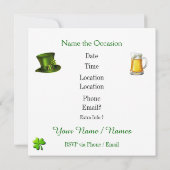 セントパトリックパーティの招待状 招待状 (裏面)