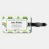 セントパトリックポットの金ゴールドレインボーラッキーシャムロック ラゲッジタグ (裏面横)