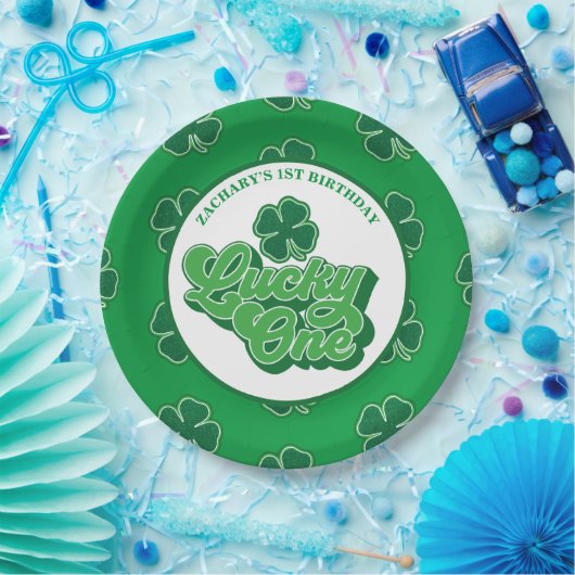 セントパトリック'ラッキーワンファースト誕生日紙プレート ペーパープレート (パーティー)