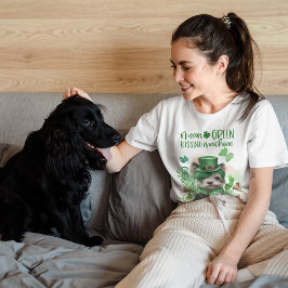 セントパトリック可愛い犬の平均グリーンマキスをするシン Tシャツ