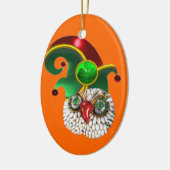 セントパトリック宝石製フクロウ及びシャムロック付小妖精や小人帽子 セラミックオーナメント (左)