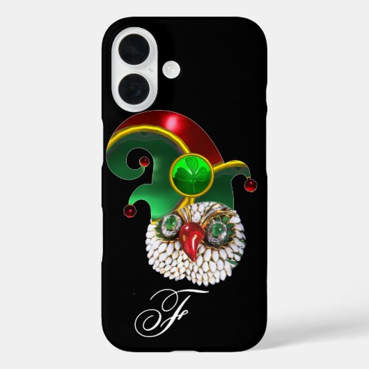 セントパトリック宝石製フクロウ及びシャムロック付小妖精や小人帽子 Case-Mate iPhoneケース (裏面)