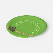 セントパトリック実在4リーフクローバーGet Lucky Green PP ペーパープレート (アングル)