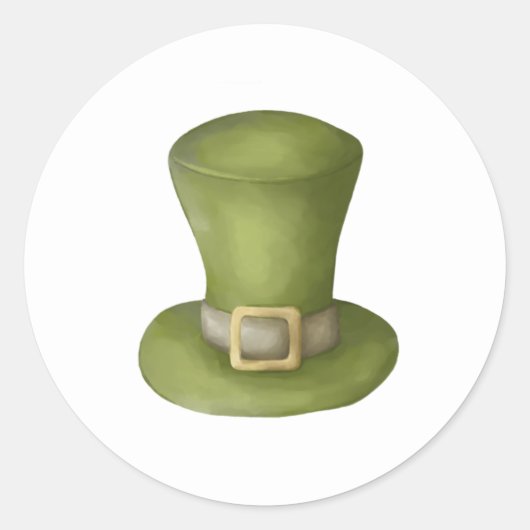 セントパトリック小妖精や小人ハットクリップアート ラウンドシール (正面)