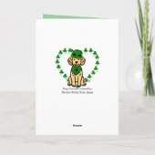 セントパトリック日のゴールデン・リトリーバーの漫画 カード (裏面)