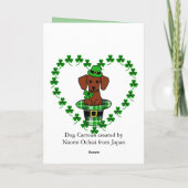 セントパトリック日のダックスフントの漫画 カード (裏面)