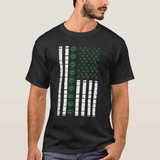 セントパトリック日米国国旗アイルランド Tシャツ (正面)