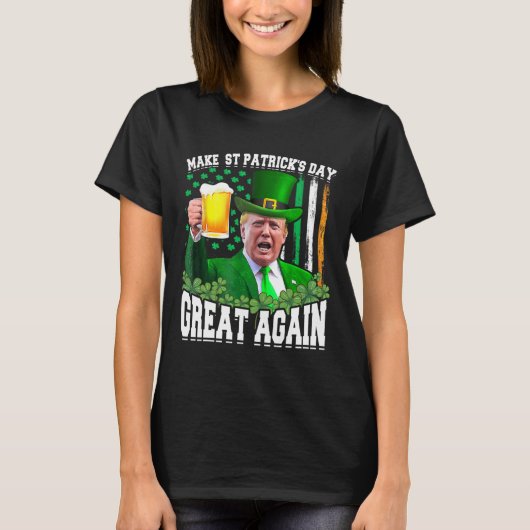 セントパトリック素晴らしの日のおもしろいトランプ Tシャツ (正面)