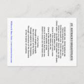 セントパトリック胸当て祈りの言葉カード サンキューカード (裏面)