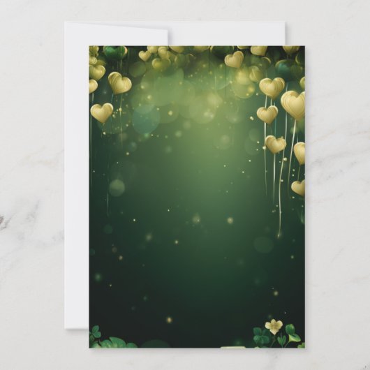 セントパトリック誕生日パーティーのクローバーとバルーン 招待状 (裏面)