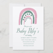 セントパトリック誕生日レインボーハンドドロンドピンクインヴィ 招待状 (正面)