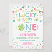 セントパトリック誕生日招待状ラッキーレディパーティー 招待状 (正面)