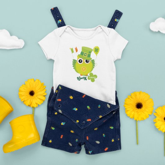 セントパトリック・オウル・レプレショーンハット・アイリッシュ国旗の緑のおもしろい ベビーTシャツ