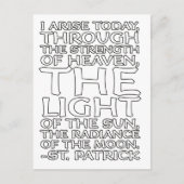 セントパトリック・カトリック祈りの言葉お洒落カラーリングポー ポストカード (正面)