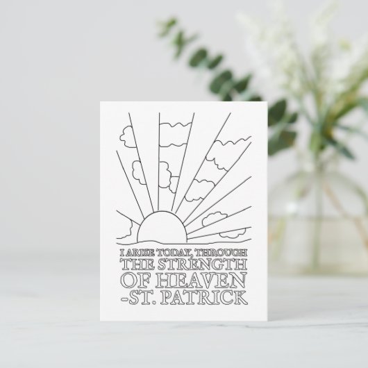 セントパトリック・カトリック祈りの言葉の色お洒落付け ポストカード (スタンド正面)