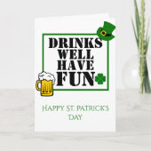 セントパトリック・デイカードと4つの葉クローバー カード (正面)