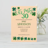 セントパトリック・デイ誕生日レッツパーティーシャムロック大人 招待状 (スタンド正面)