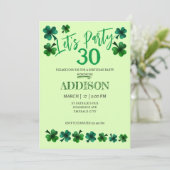 セントパトリック・デイ誕生日レッツパーティーシャムロック大人 招待状 (スタンド正面)