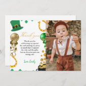 セントパトリック・デイ・シャムロック誕生日サンキューカード 案内状 (正面/裏面)