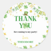 セントパトリック・ラッキーワン誕生日ステッカーラベル ラウンドシール (正面)