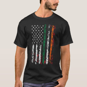 セントパトリックSデイアイリッシュアメリカンフラッグアイルランドレトロ Tシャツ