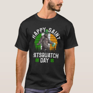 セントパトリックsデイサスカッチアイリッシュビッグフートグリーンビー tシャツ
