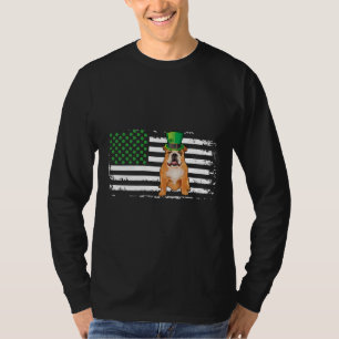 セントパトリックSデイ米国アイルランド国旗のブルフランスのドッグラブ Tシャツ